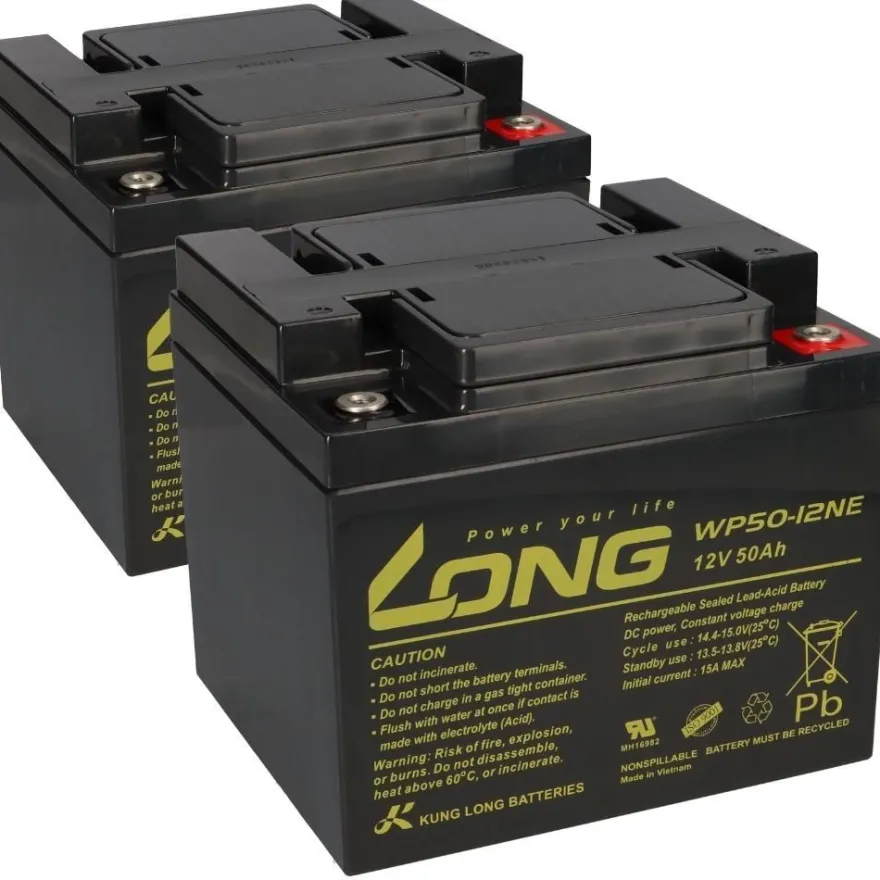 Akku-Satz 24V 50Ah mit 2x Kung Long WP50-12NE für Strider CM 4-4S, Midi 4 Plus