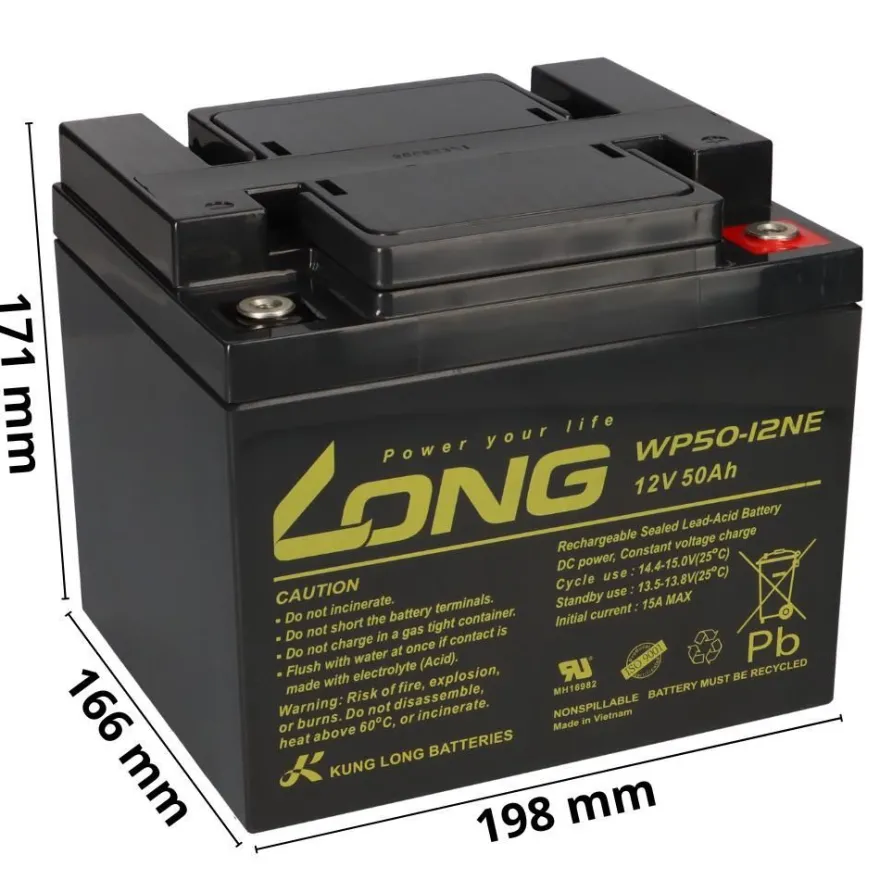 Akku-Satz 24V 50Ah mit 2x Kung Long WP50-12NE für Meyra Ortopedia Compact 920N 40