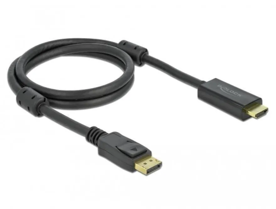 Aktives Adapterkabel Delock 1 Meter HDMI zu DisplayPort