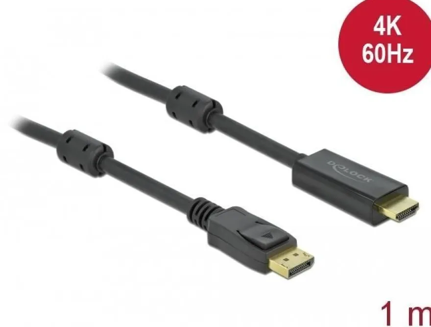 Aktives Adapterkabel Delock 1 Meter HDMI zu DisplayPort