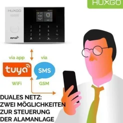 Alarmanlage Haus mit Funk Sirene, 5x Bewegungsmelder, 5x Tür- Fenstersensor HXA005 4G