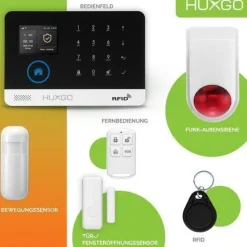 Alarm System mit Funk Alarmsirene HXA003 2G, 7x Bewegungssensor, Smart Home Security