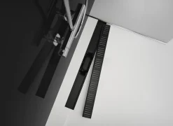 Alcadrain APZ10BLACK Duschrinne mit Rand für den perforierten Rost, Schwarz-Matt