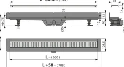 Alcadrain APZ30 WALL Duschrinne mit Rand für die Wand