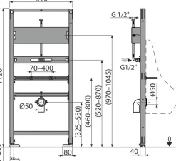 Alcadrain AS107S/1120 Montagerahmen für Urinal und Sensor