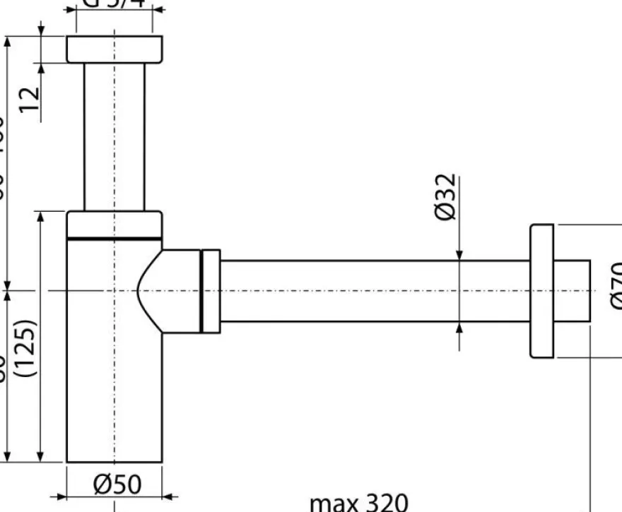 AlcaDrain Design Siphon 1 1/4