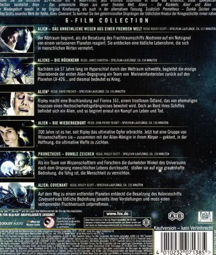 Alien Collection 1-6 (BR) 6Disc - Leonine 8412285DE - (Blu-ra