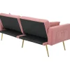 AliSefaiy Schlafsofa mit Schlaffunktion, verstellbarer Rückenlehne, goldenen