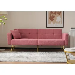 AliSefaiy Schlafsofa mit Schlaffunktion, verstellbarer Rückenlehne, goldenen