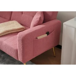 AliSefaiy Schlafsofa mit Schlaffunktion, verstellbarer Rückenlehne, goldenen