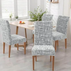 Alishomtll 6er Set Jacquard Stretch Stuhlhussen für Schwingstühle, Universal