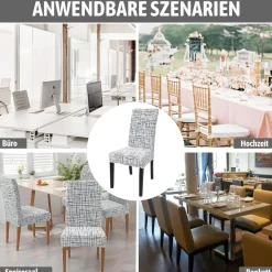 Alishomtll 6er Set Jacquard Stretch Stuhlhussen für Schwingstühle, Universal