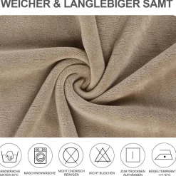 Alishomtll 6er Set Stretch Samt Stuhlhussen Khaki, Velvet/Velour Stuhlbezug für