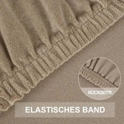 Alishomtll 6er Set Stretch Samt Stuhlhussen Khaki, Velvet/Velour Stuhlbezug für
