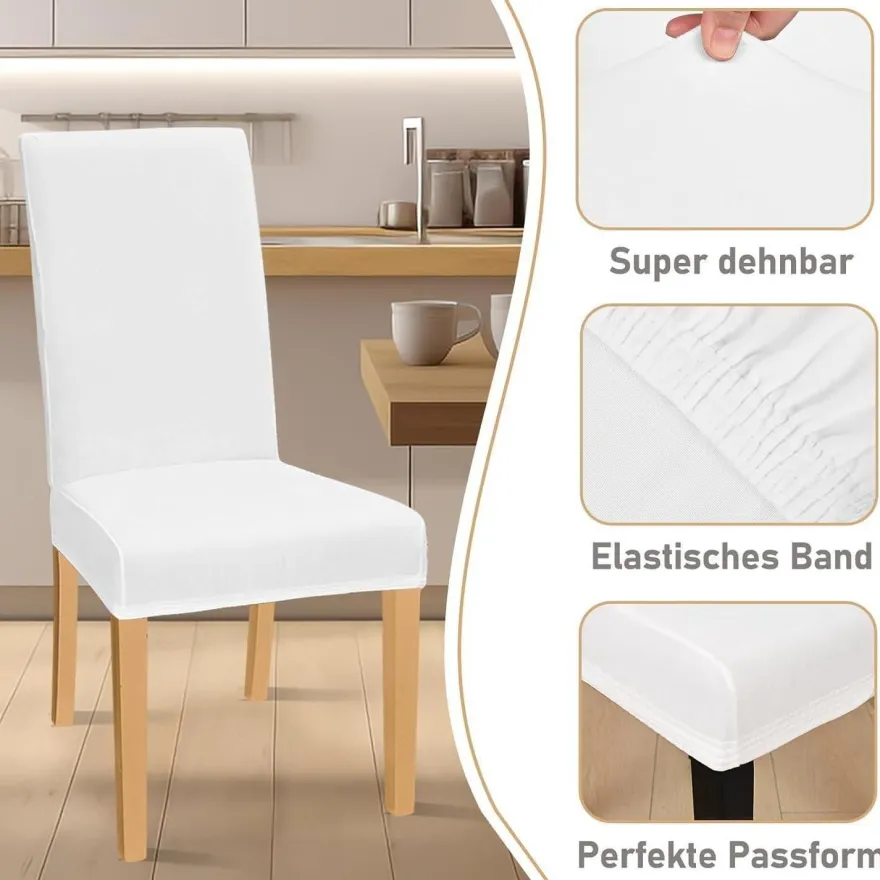 Alishomtll 4er Set Stretch Samt Stuhlhussen, waschbare und elastische