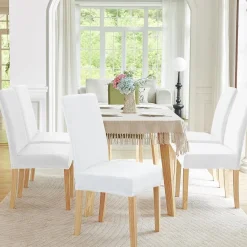 Alishomtll 4er Set Stretch Samt Stuhlhussen, waschbare und elastische