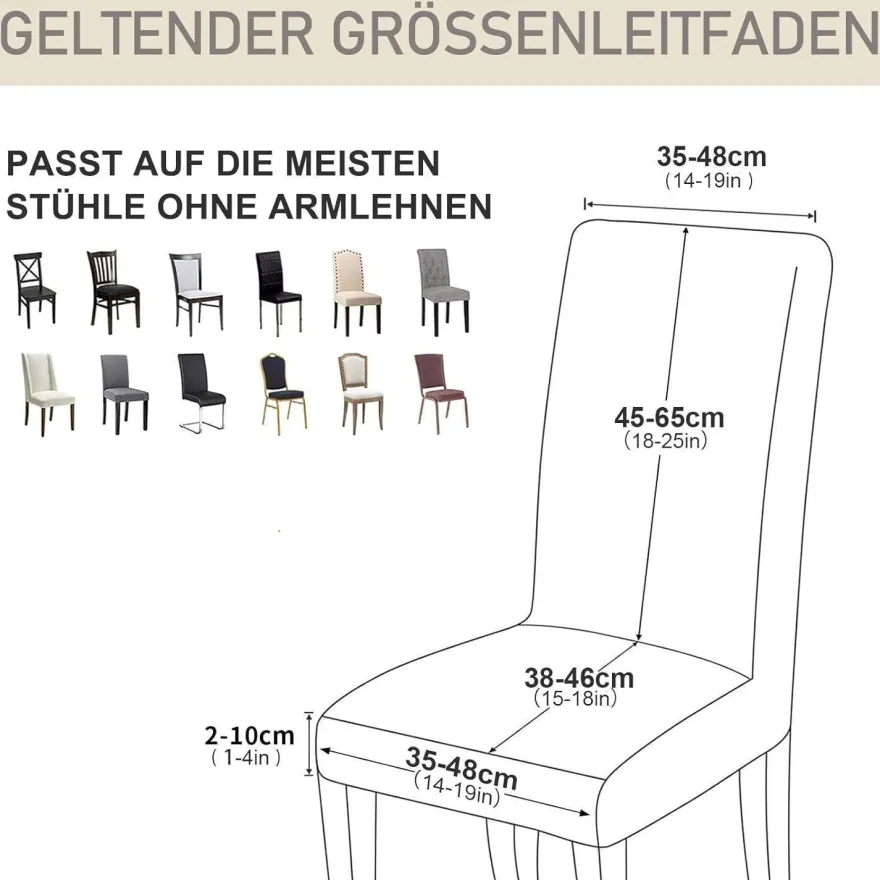 Alishomtll 6er Set Stuhlhussen aus Stretch-Samt, waschbar, für Esszimmerstühle