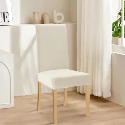 Alishomtll 6er Set Stuhlhussen aus Stretch-Samt, waschbar, für Esszimmerstühle
