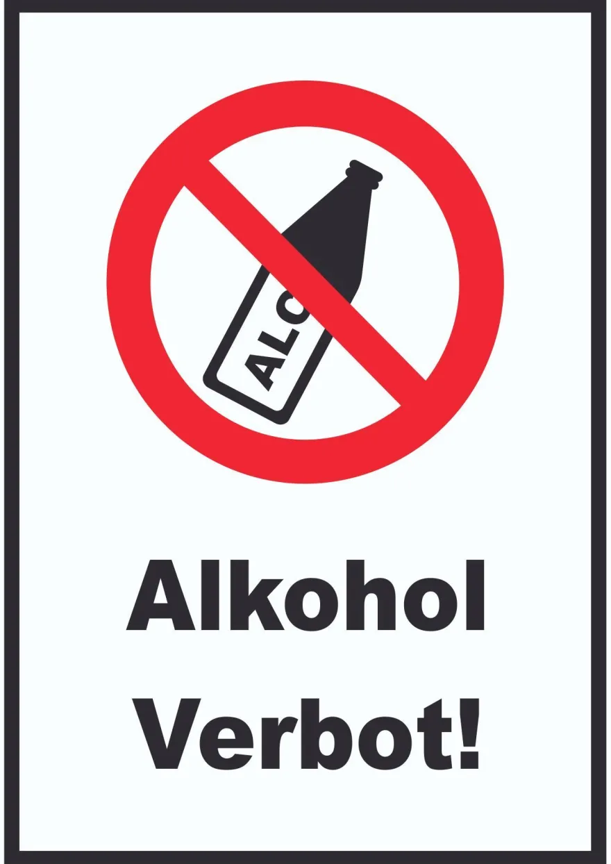Alkohol verbot Aufkleber