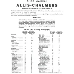 Allis-Chalmers D-10/12/14/15/17 160/170/175 57-80 Traktor Reparaturanleitung I&T