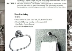 Allure Handtuchring Handtuchhalter Messing Verchromt - BrassTowel Ring