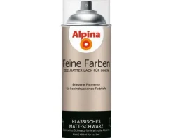 Alpina Feine Farben edelmatter Sprühlack für Innen klassisch Matt-Schwarz 400 ml
