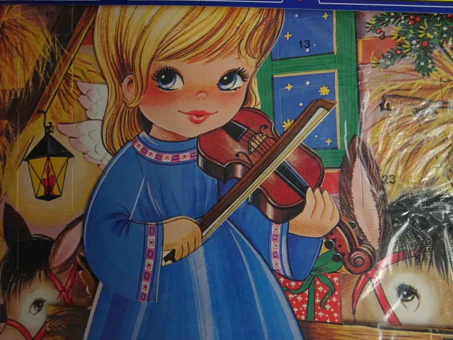 alte 3D bewegliche Adventskalender Moldow Gemo Dänemark - Engel -