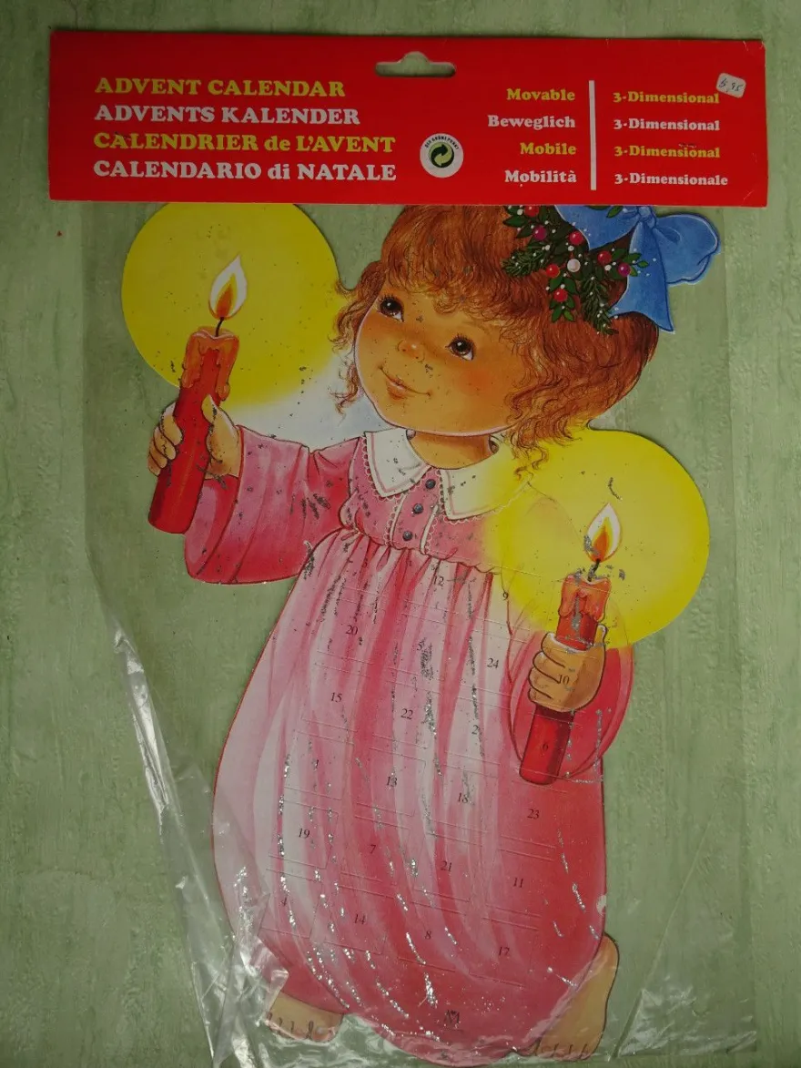 alte 3D bewegliche Adventskalender Moldow Gemo Dänemark - Engel -