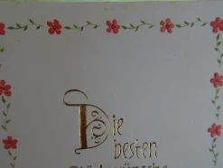 alte edle Grußkarten zum Geburtstag Blumen Igel Trommler Vögelchen ....