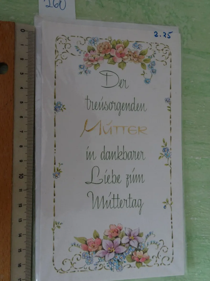 alte edle Grußkarten Zum Muttertag Herlitz verlag Strukturkarton ua West Germany