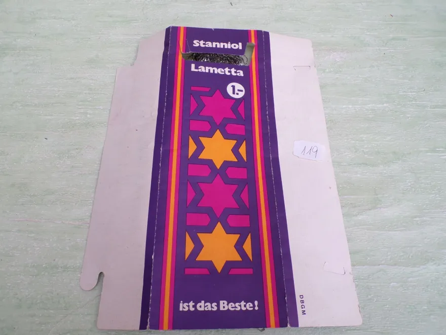 altes Qualitäts Stanniol Lametta Beste Brillant DBGM Kaufhof Western Germany Kaufring