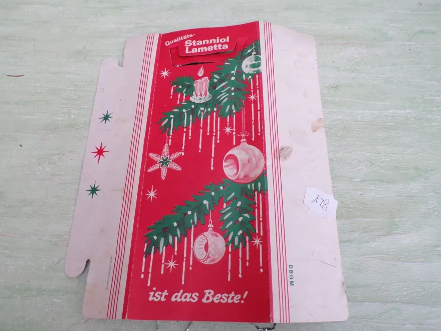altes Qualitäts Stanniol Lametta Beste Brillant DBGM Kaufhof Western Germany Kaufring