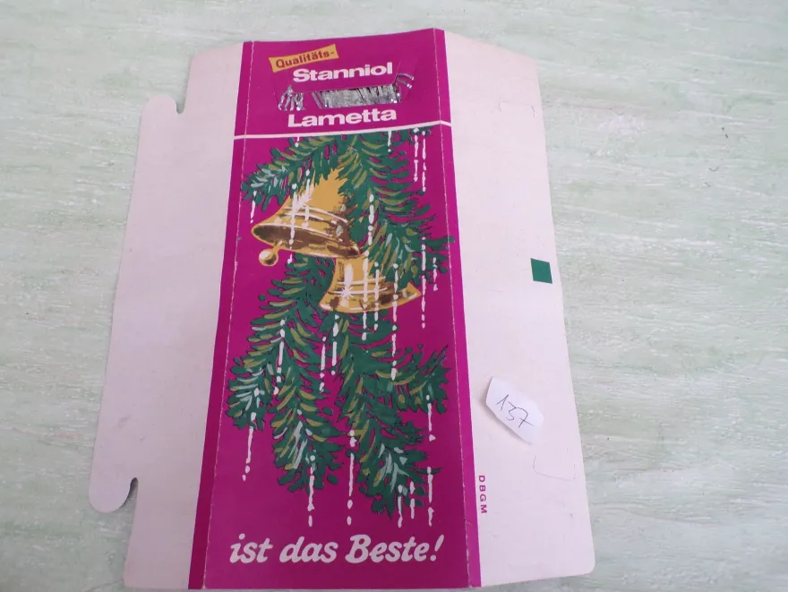 altes Qualitäts Stanniol Lametta Beste Brillant DBGM Kaufhof Western Germany Kaufring