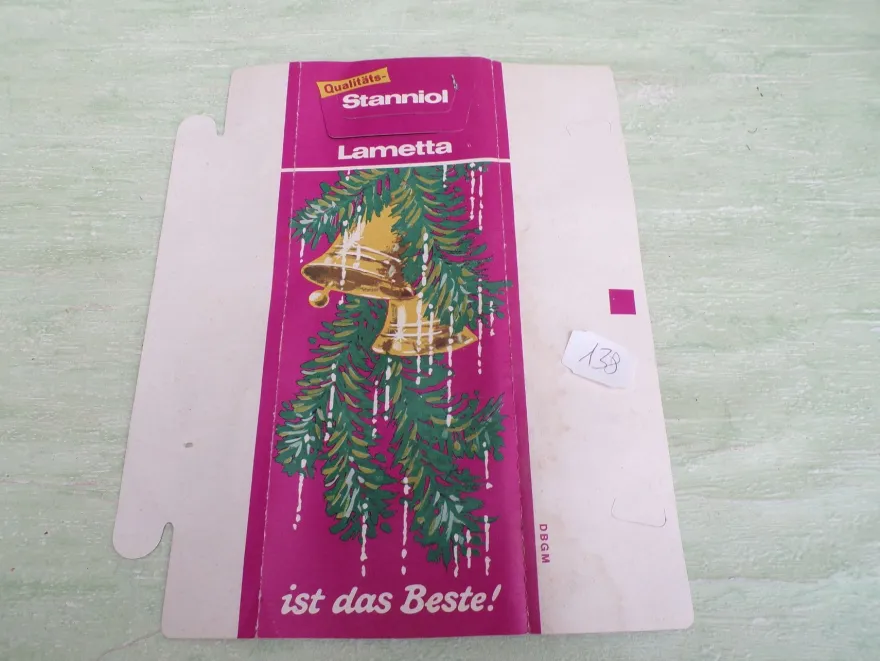 altes Qualitäts Stanniol Lametta Beste Brillant DBGM Kaufhof Western Germany Kaufring