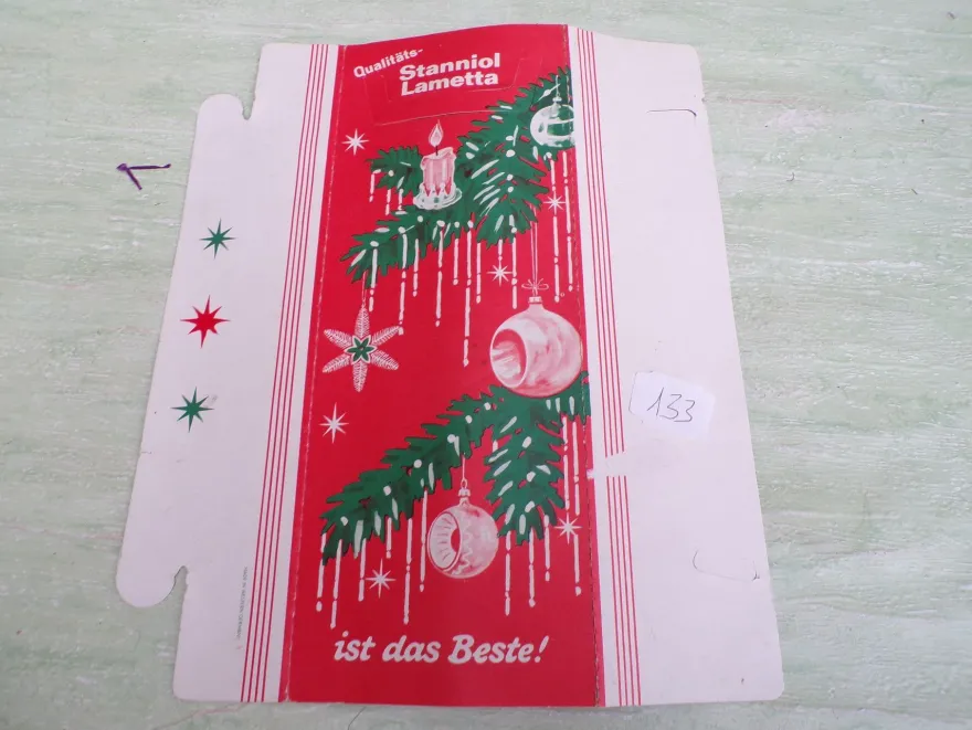 altes Qualitäts Stanniol Lametta Beste Brillant DBGM Kaufhof Western Germany Kaufring