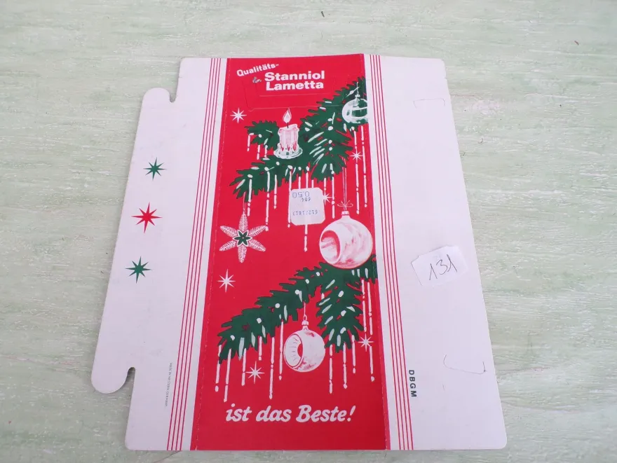 altes Qualitäts Stanniol Lametta Beste Brillant DBGM Kaufhof Western Germany Kaufring