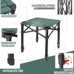 Aluminium Klapptisch mit Tragetasche für Camping und Picknick 40x40x53cm