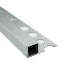 Alu Quadrat Profil Fliesenschiene silber gebürstet matt poliert gold L2,7m H10mm