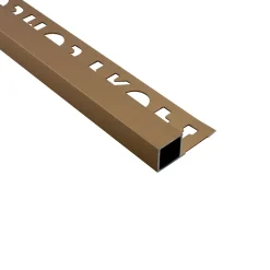 Alu Quadrat Profil Fliesenschiene silber gebürstet matt poliert gold L2,7m H10mm