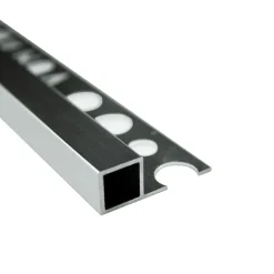 Alu Quadrat Profil Fliesenschiene silber gebürstet matt poliert gold L2,7m H10mm