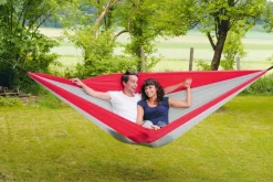 Amazonas Silk Traveller XXL Reisehängematte silber rot Hängematte