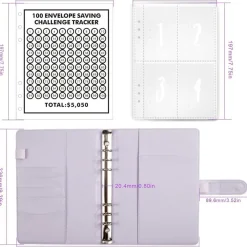 Amonenz Budget Binder A5 Ringbuch Sparchallenge Lila Budgetplaner Lederoptik