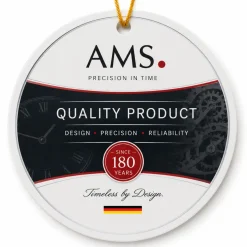 AMS F5281 Pendel-Funkwanduhr mit Aluminium-Metallgehäuse