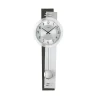 AMS W7255 Pendelwanduhr mit Schiefer-Applikation und geschliffenem Aluminium