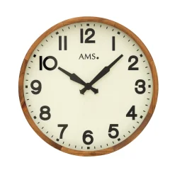 AMS W9535 Wanduhr mit antikem Massivholzgehäuse