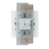 AMS W9443 Wanduhr mit Design-Kunstleder auf Holzrückwand