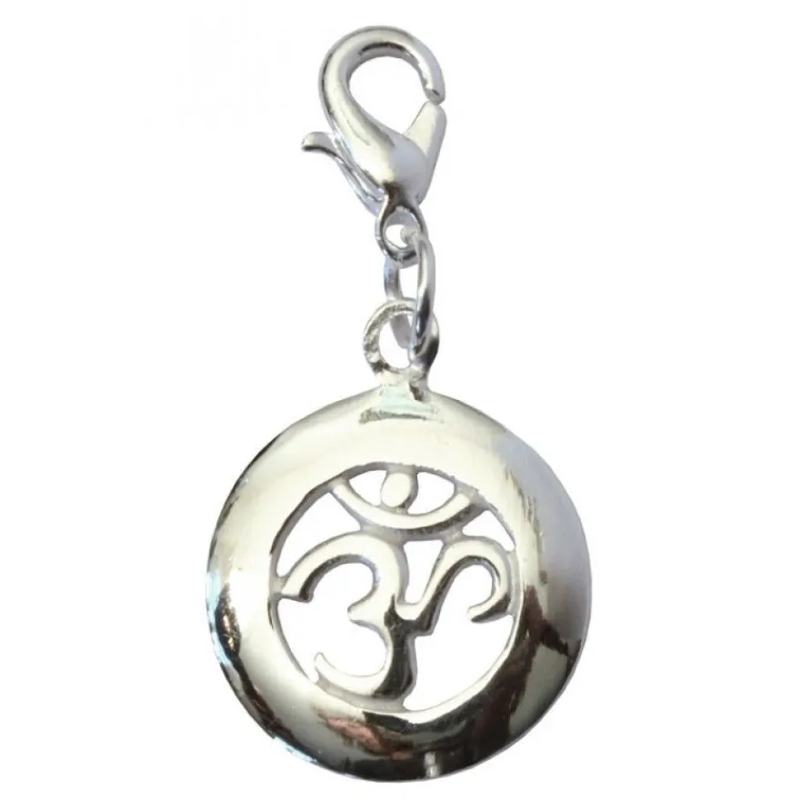 Anhänger Karabiner OM versilbert Taschenbaumler Kette Armband AUM