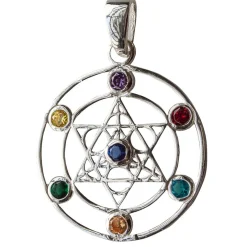 Anhänger Merkabah 3 cm 4 g Silber 925er 7 Zirkonia Esoterikschmuck Symbolschmuck