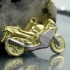 Anhänger 28mm Motorrad bicolor 9Kt GOLD