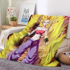 Anime Dragon Ball Flannel Fleece Blanket Son Goku Vegeta Decke Sofa Quilt 130x150cm